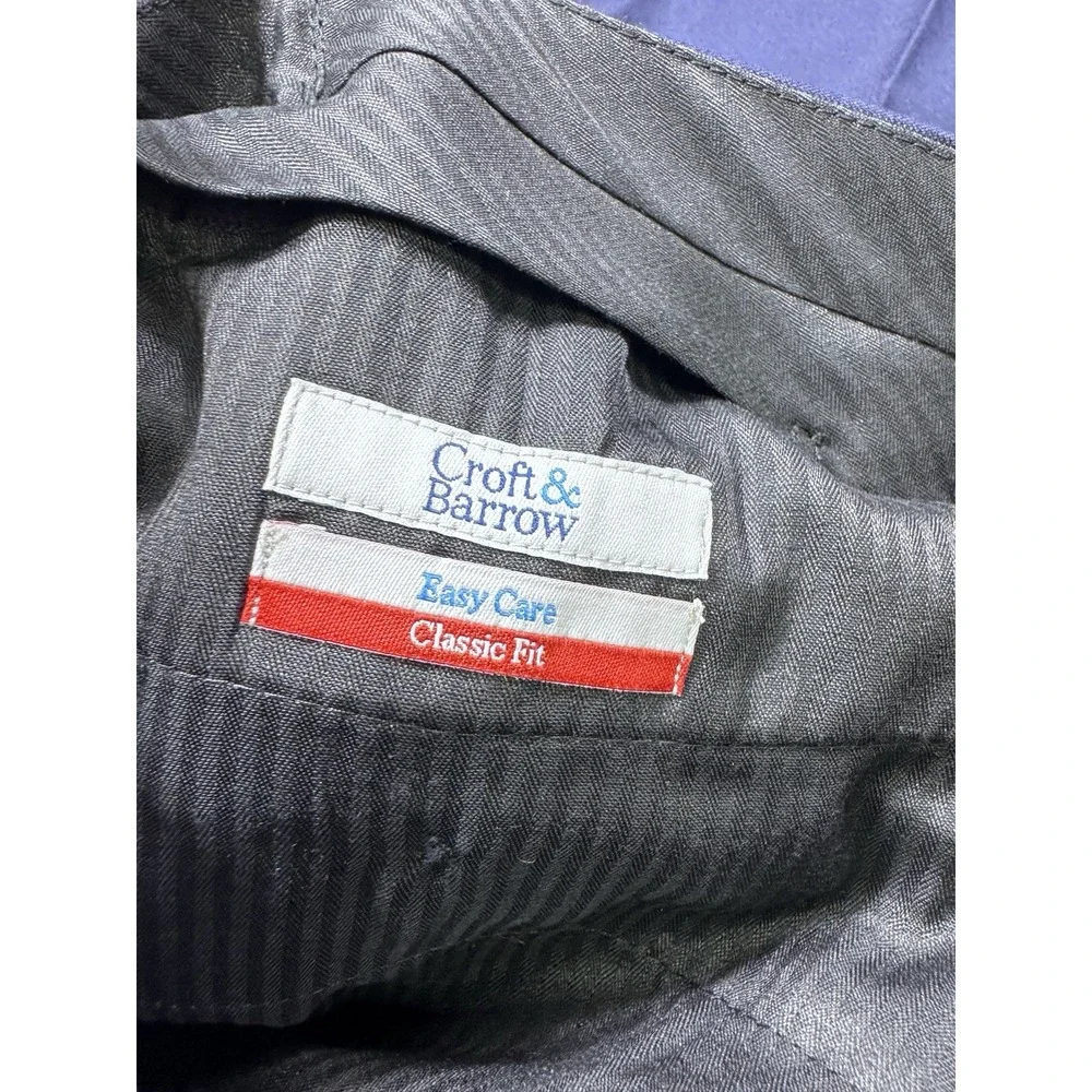 Croft & Barrow Easy Care Dress Pant Men 48x30 (48x29.5) NWT Admiral Navy Classic